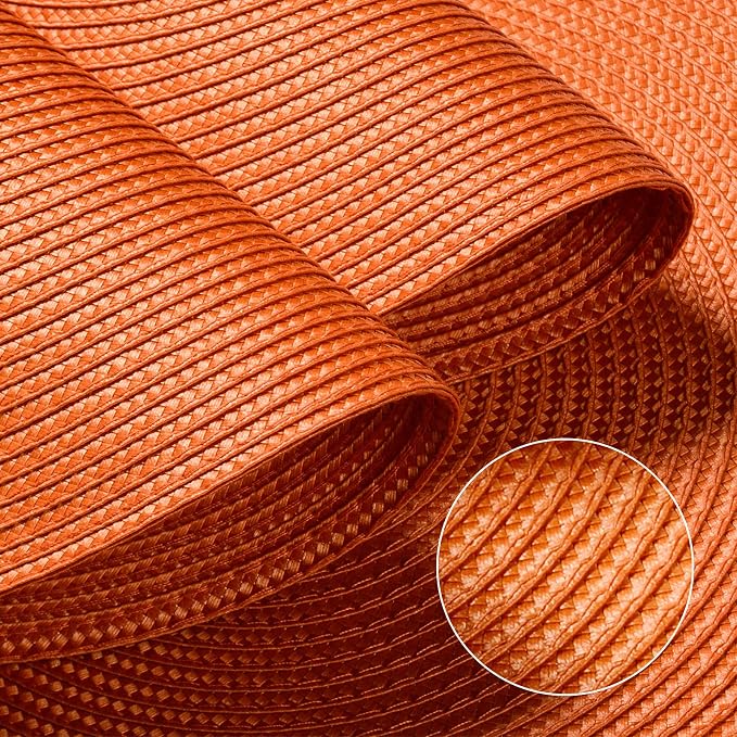 FunWheat Round Braided Placemats Set of 6 Table Mats - Image 4