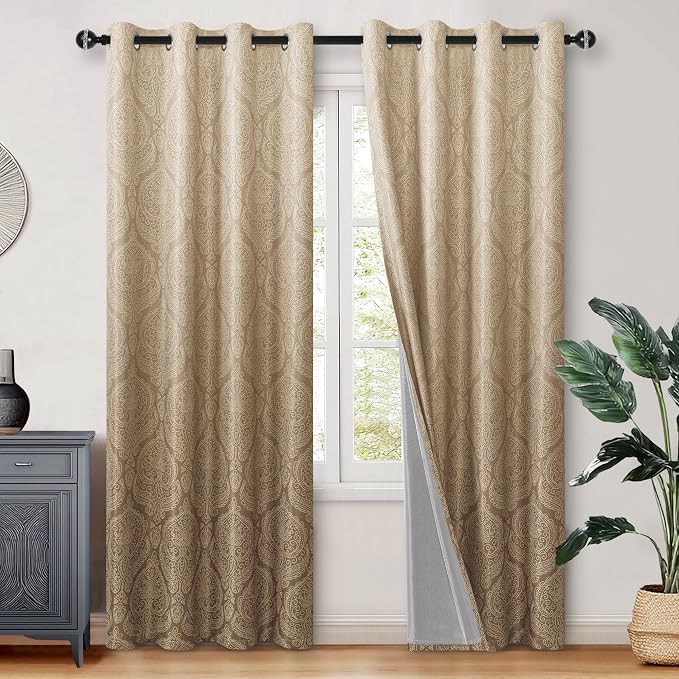 DWCN 100% Blackout Curtains for Bedroom 84 Inch Long by DWCN