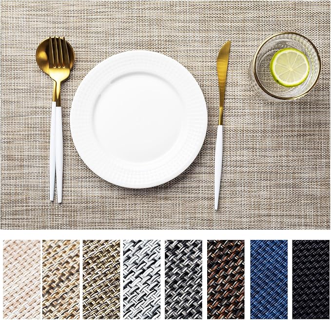 LEXMORE Placemat Set of 4 Vinyl/Plastic Woven Place Mats by lexmore