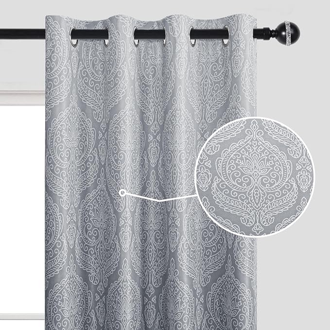 DWCN Grey 100% Blackout Curtains - Image 3