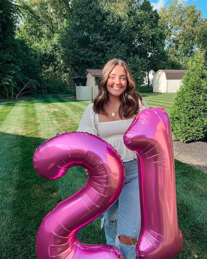 Pink 0 Balloon - Number Balloon 40 Inch, 0th Pink Birthday Decorations | Large - Image 8
