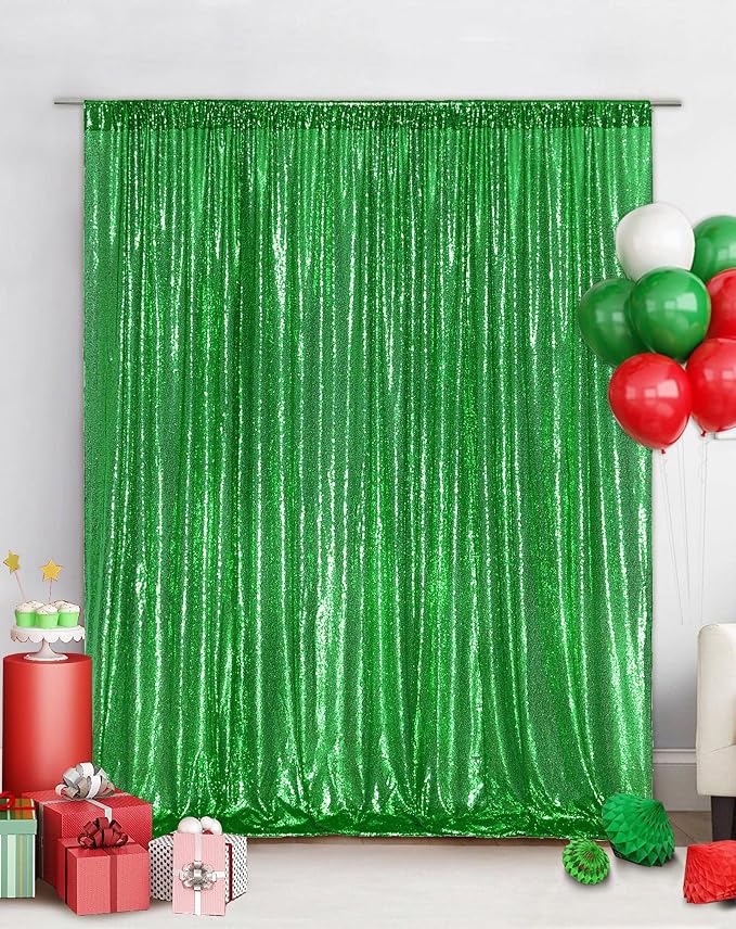 Eternal Beauty Green 3mm Sequin Backdrop 10x10 Ft - Image 3