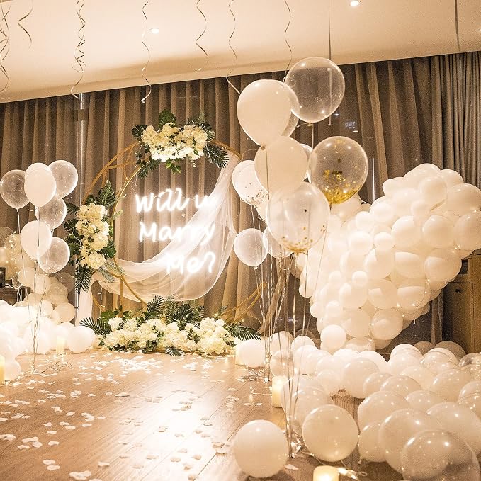 ASIYUHY White Balloons 100 Pack 12 Inch White Latex Party Balloons - Image 9