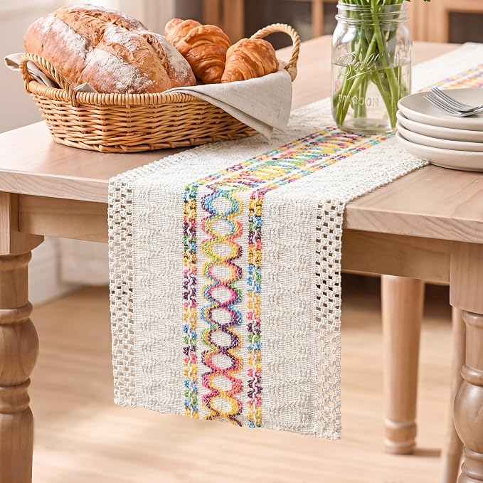 Artoid Mode Colorful Farmhouse Rustic Table Runner 12x120 Inch | Holiday Hollow by ArtoidMode
