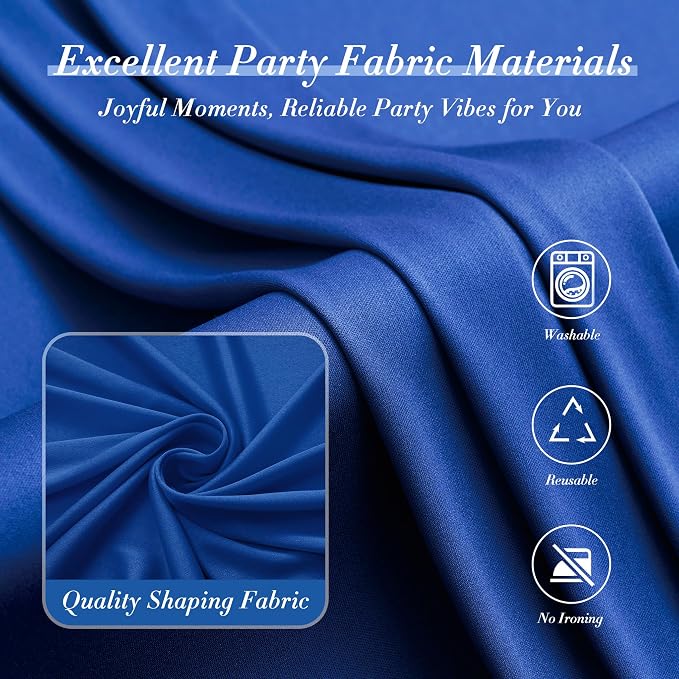 50ft x 10ft Wrinkle Free Royal Blue Backdrop Curtain - Image 8