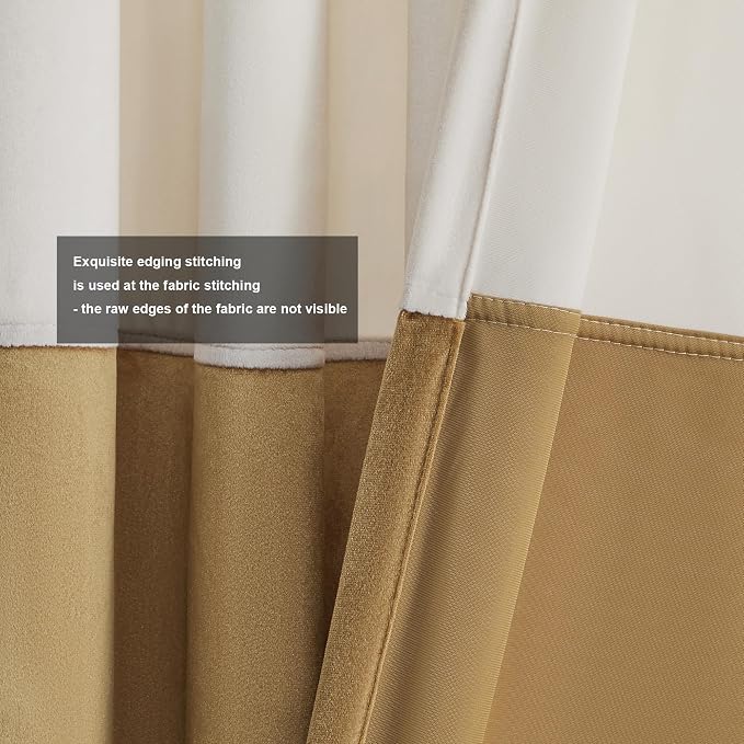 BULBUL Luxury Cream Gold Curtains 102 inches - Image 3