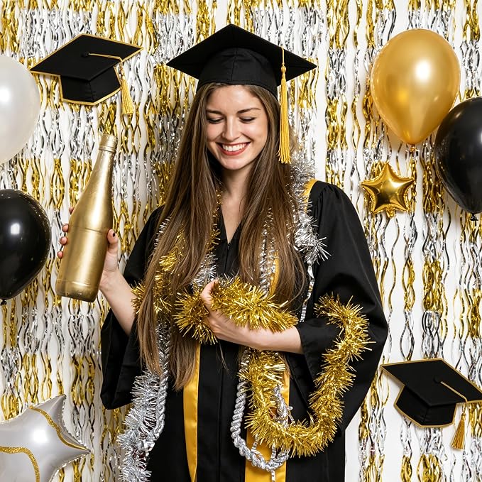 GOER Metallic Tinsel Foil Fringe Curtains Party Photo Backdrop Party Streamers - Image 3