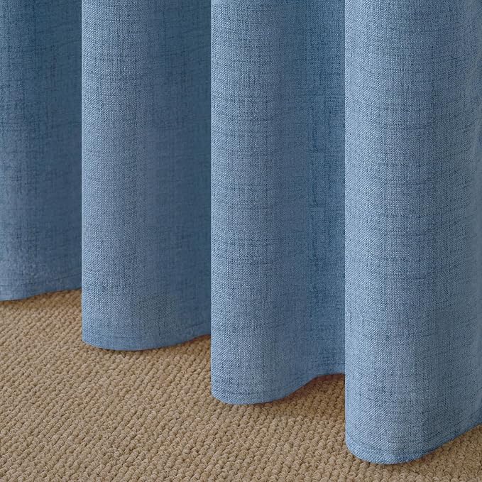 YoungsTex Denim Blue Linen Curtains 48 Inches Long - Image 9