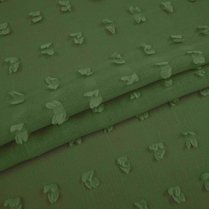 KOUFALL Dark Olive Green Boho Curtains - Image 4