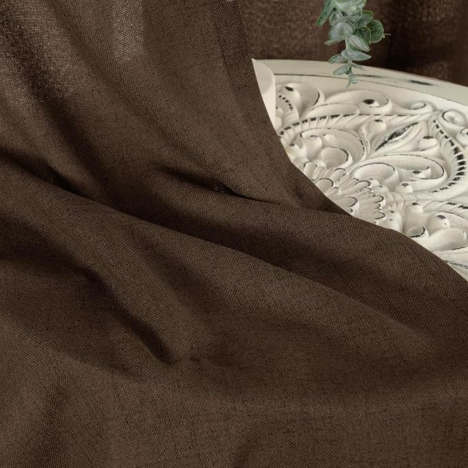 YoungsTex Brown Linen Curtains 68 Inch Length - Image 8