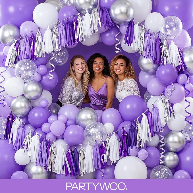 PartyWoo Purple Balloons 140pcs Different Sizes of 18 12 10 5 Inch | Balloons - Image 5