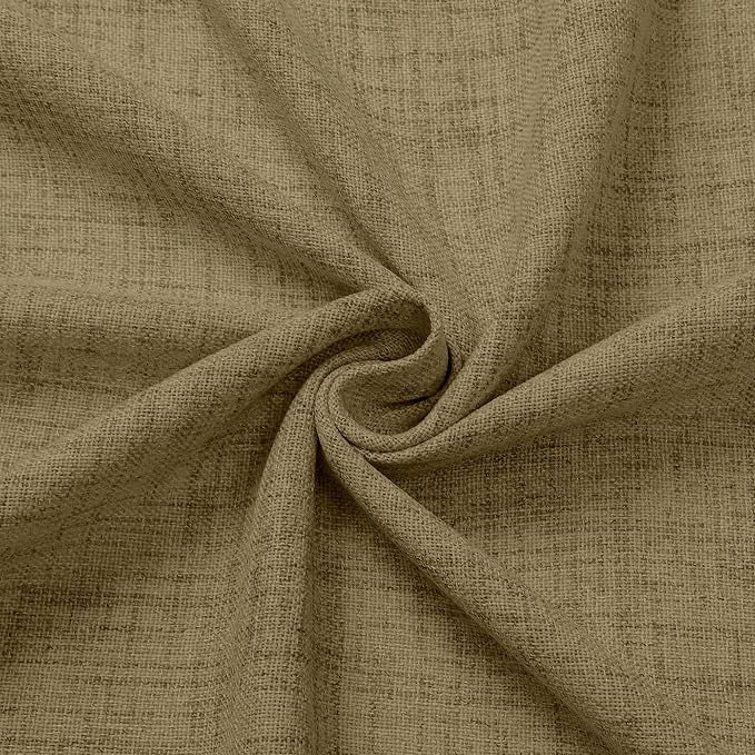 Tollpiz Short Linen Curtains Living Room Rod Pocket Semi Sheer Curtain Burlap - Image 9