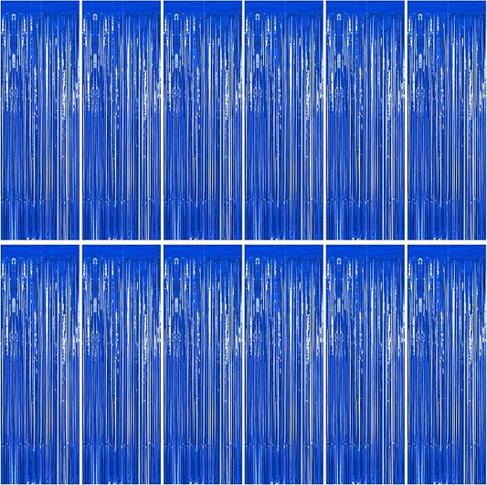 ZATAYE 12 Pack Dark Blue Foil Curtain Streamer Decorations | Dark blue by ZATAYE