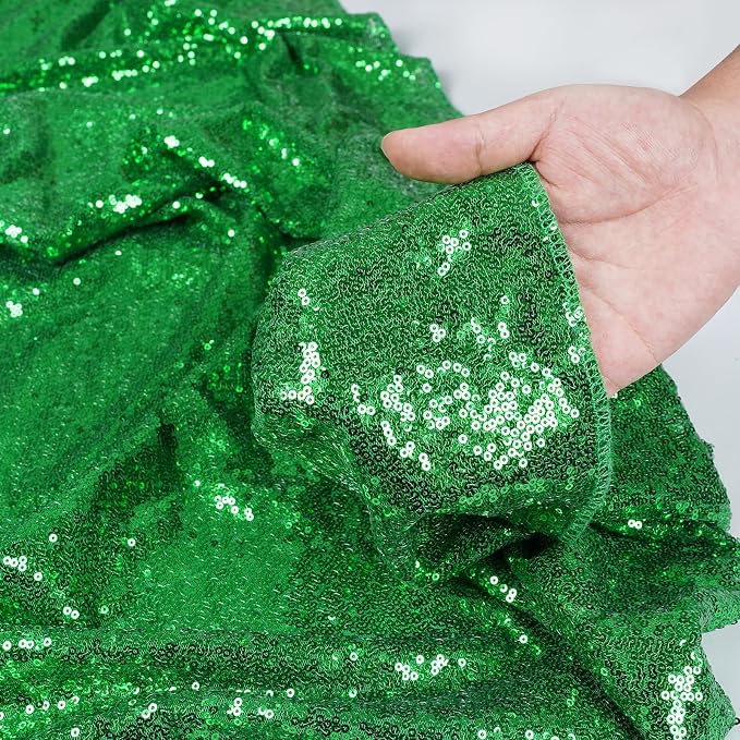 Poise3EHome 8FT x 10FT Green Sequin Photography Backdrop Curtain - Image 5