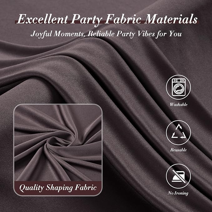 20 ft x 10 ft Wrinkle Free Brown Backdrop Curtain - Image 4