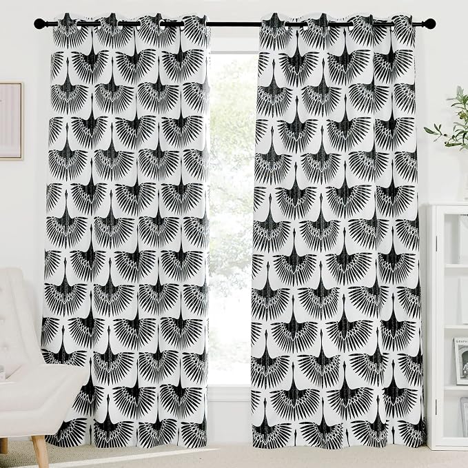 KGORGE Blackout Curtains Bird Animal Pattern Large Window - Image 2