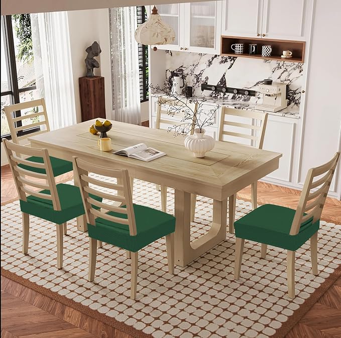 Smiry Waterproof Seat Covers for Dining Room Chairs, No Rear Covers | Stretch - Image 2