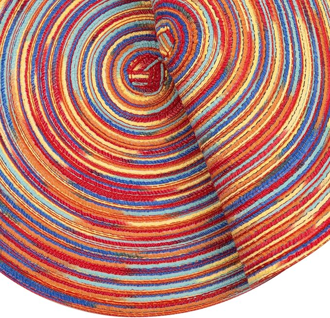 SHACOS Round Braided Placemats Set of 4 Variegated Colorful Placemats - Image 3