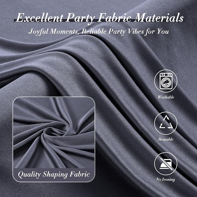 30 ft x 10 ft Wrinkle Free Charcoal Backdrop Curtain - Image 5