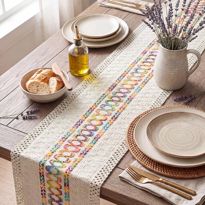 Artoid Mode Colorful Farmhouse Rustic Table Runner 12x108 Inch | Holiday Hollow - Image 3