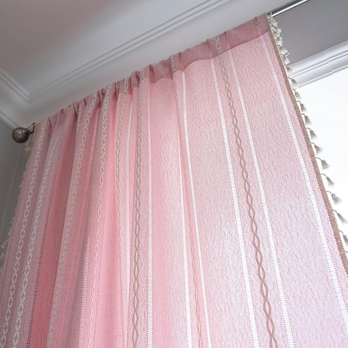 Sutuo Home Boho Curtain for Bedroom Living Room Nursery Kitchen, Light - Image 3