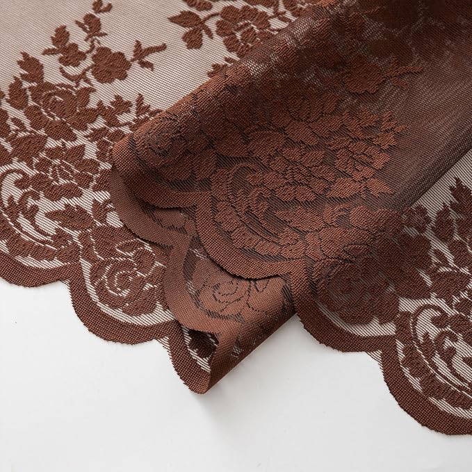 Kotile Warm Brown Lace Curtains - Image 6