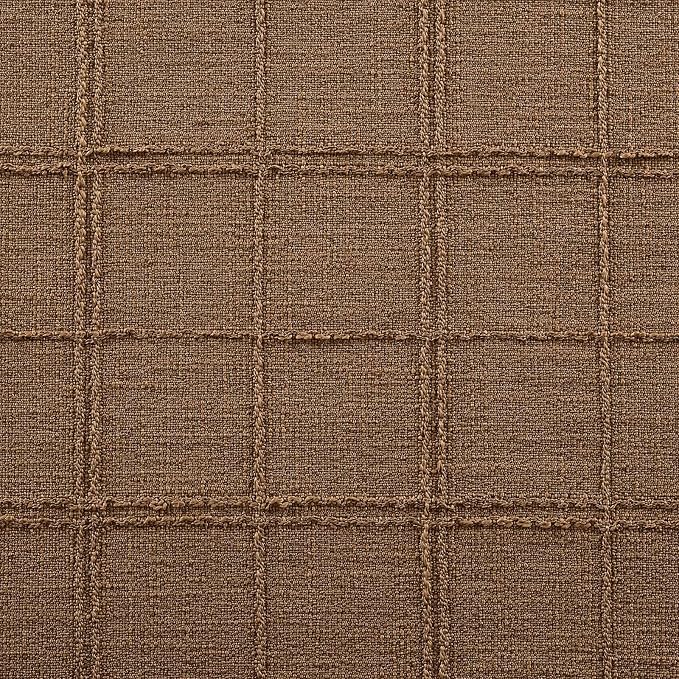 Linen Checked Farmhouse Table Runner, 13x90 Inches Roasted Brown | Raised Grid - Image 6