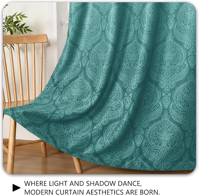 DWCN Teal Blackout Curtains for Bedroom 96 Inch Long - Image 9