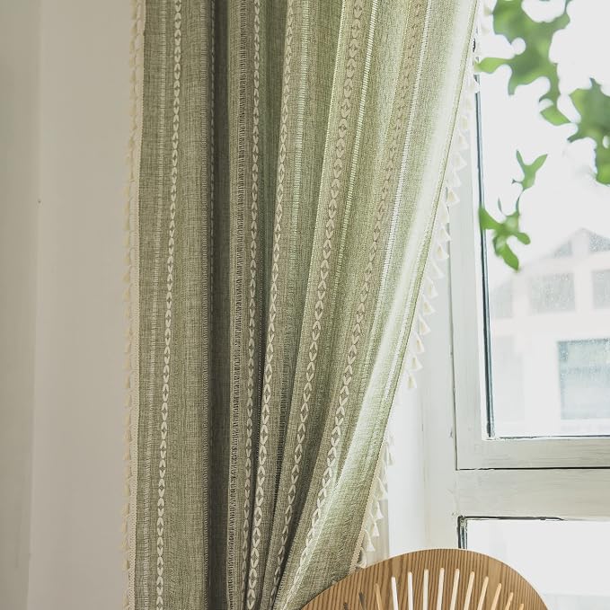 Sutuo Home Boho Curtain for Bedroom Living Room 96 Inches Long, Light Filtering - Image 9