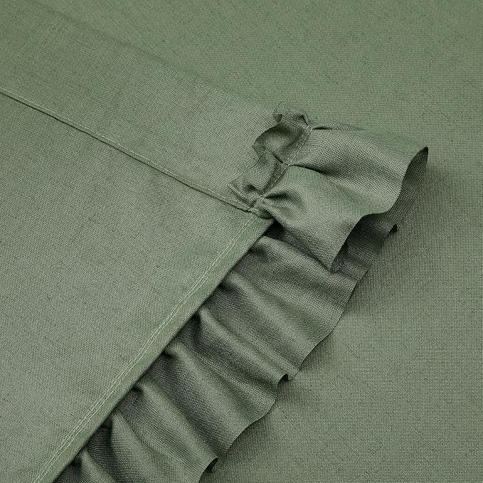 TERLYTEX Dark Sage Green Linen Curtains - Image 6