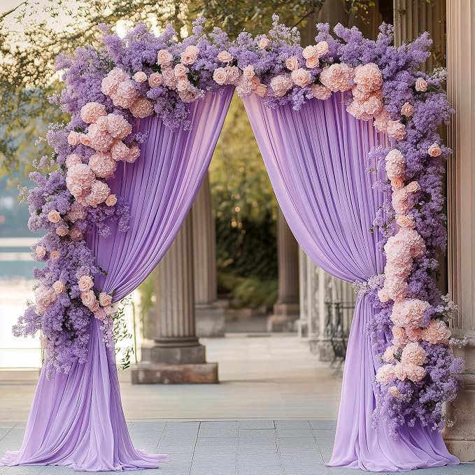 Lavender Purple Backdrop Curtain Drapes - Image 4