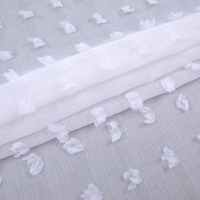 KOUFALL White Sheer Curtains 84 Inches Long - Image 4