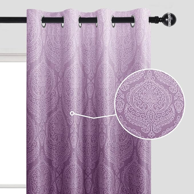 DWCN Purple Blackout Curtains for Bedroom 54 Inch Long - Image 6