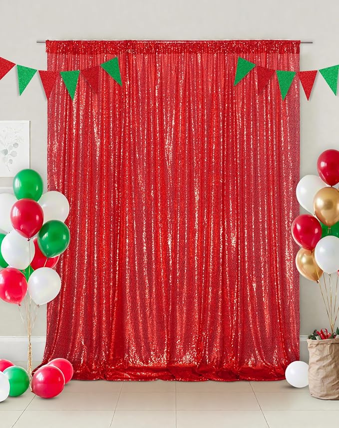 Eternal Beauty Red 3mm Sequin Backdrop 6x8 Ft - Image 6