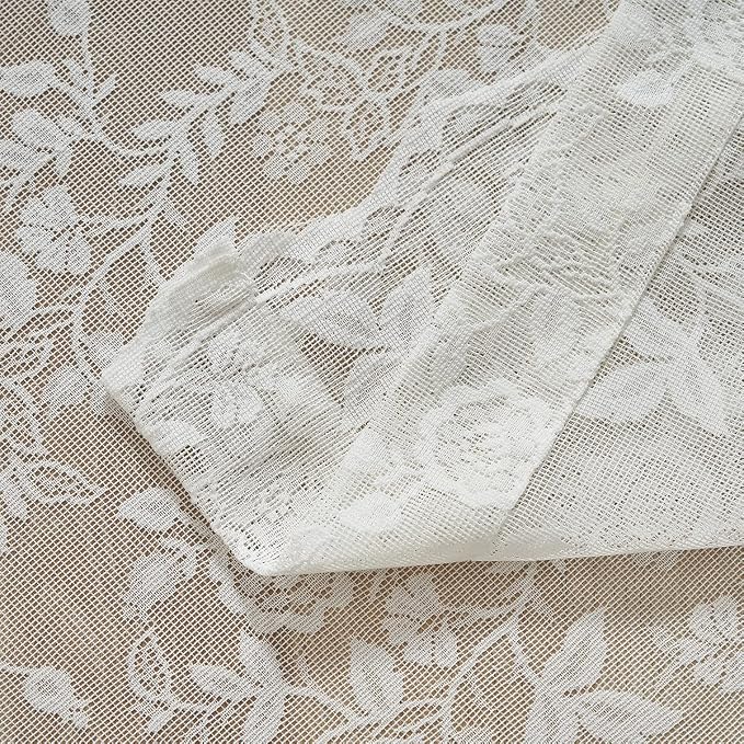 FINECITY Ivory Floral Lace Curtains - Image 8