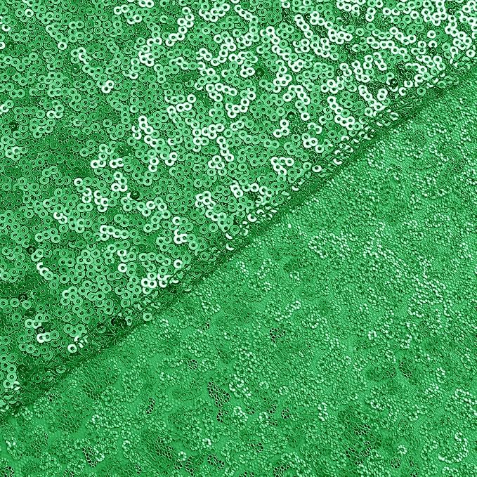 Sugargirl Grass Green Sequin Backdrop Curtain 8FTx8FT Glitter Grass Green - Image 4