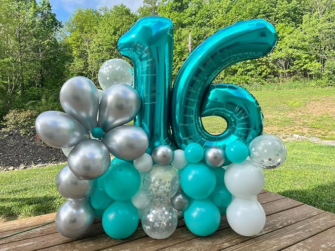 Light Blue Number 1 Balloon 40 Inch, 1st Birthday Decorations Men Women | Foil - Image 8