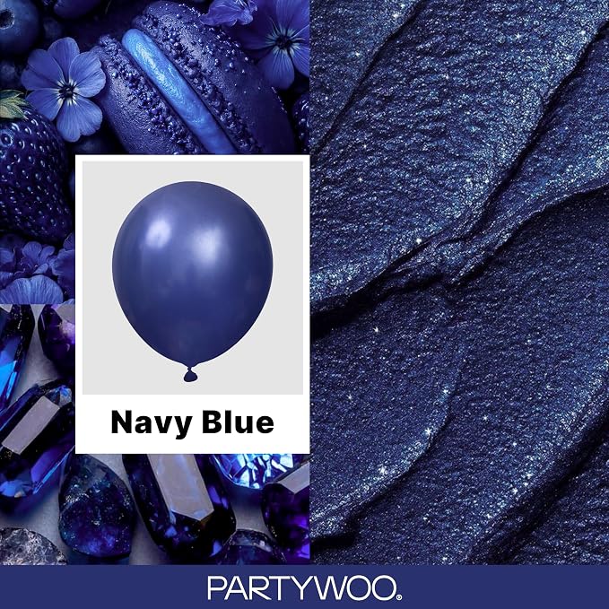 PartyWoo Navy Blue Balloons 127pcs Dark Blue Color 36 18 12 10 5 Inch | 36 18 - Image 2