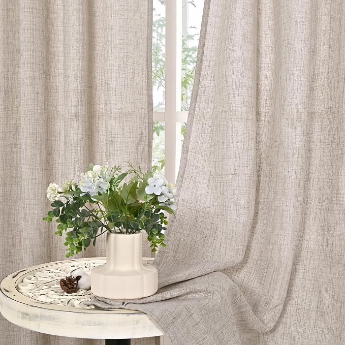 YoungsTex Natural Linen Curtains 48 Inches Length - Image 7