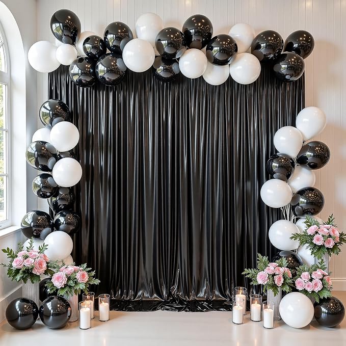 gogoparti 10x10FT Black Sequin Backdrop Curtain - Image 3