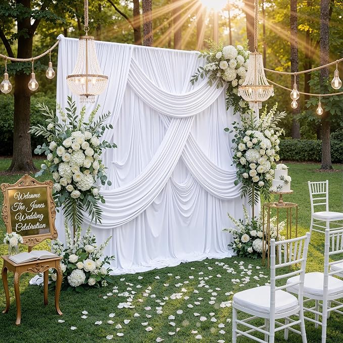 Wrinkle Free White Backdrop Curtain - Image 7