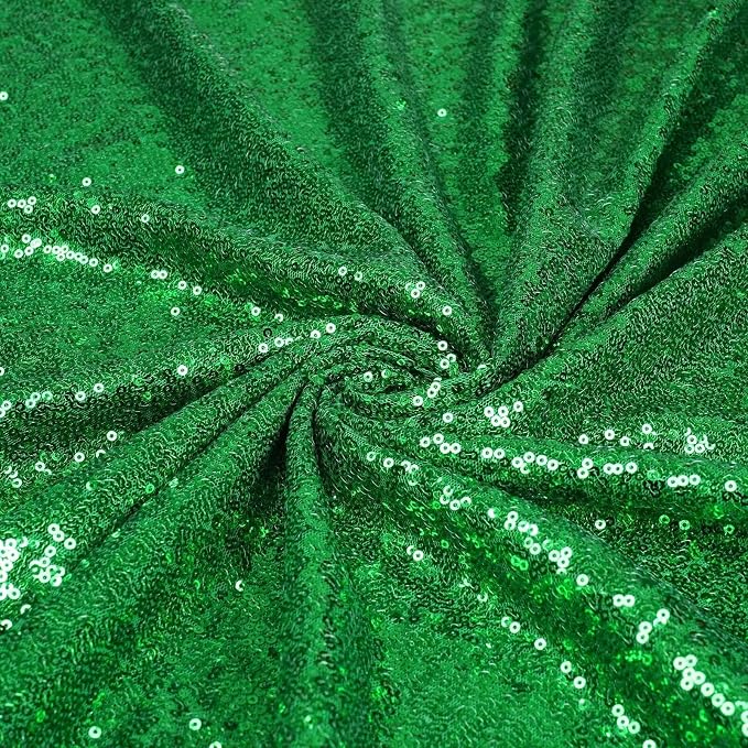 Eternal Beauty Green Sequin Backdrop Curtains, 4 Panels 2x8FT | 3mm Sparkle - Image 7
