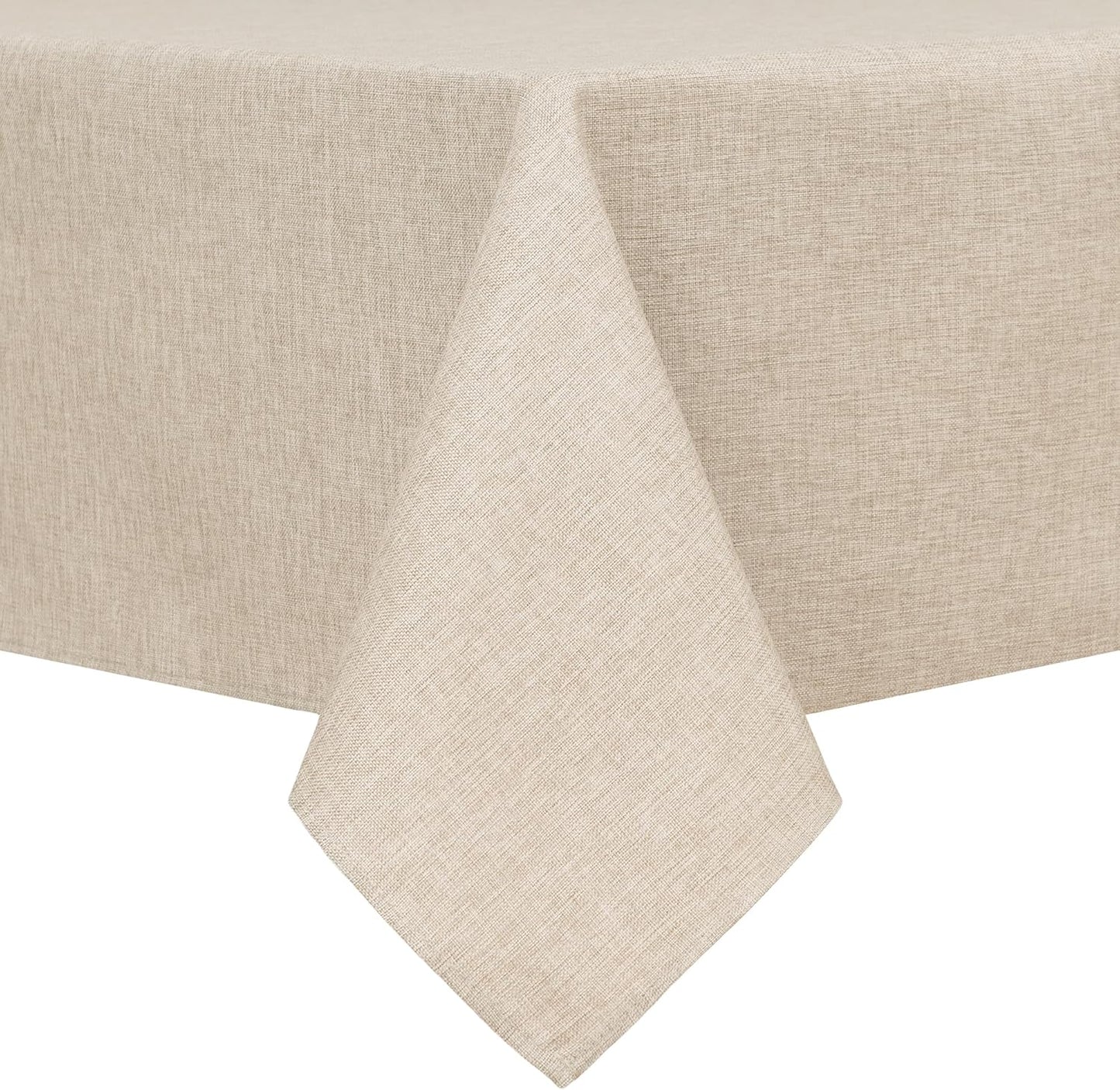 Hiasan Faux Linen Square Tablecloth - Wrinkle and Stain Resistant Washable Table Cloth for Kitchen Dining Room Holiday Table Cover for Party Dinner, Beige, 30 x 30 Inch