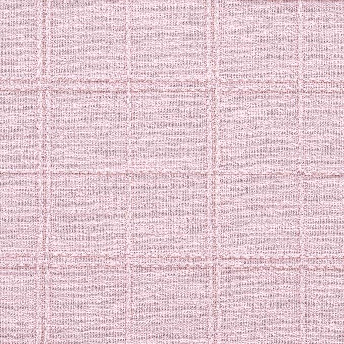Linen Checked Farmhouse Table Runner, 13x108 Inches Pink | Raised Grid Design - Image 6