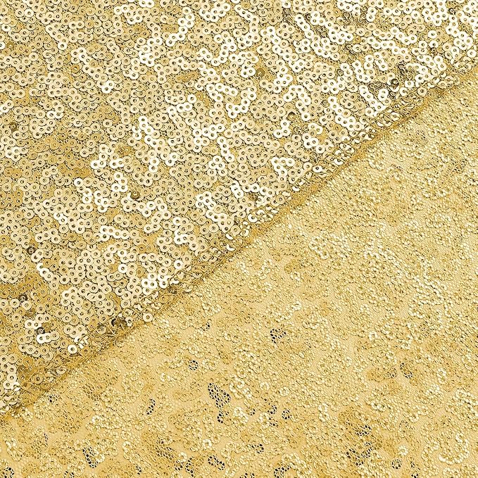 Sugargirl Gold Sequin Backdrop Curtain 7FTx7FT Glitter Gold Background Drapes - Image 8