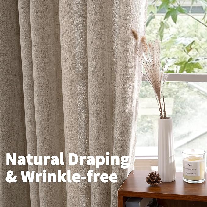 YoungsTex 63 Inch Long Linen Curtains - Image 5
