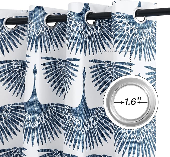 KGORGE Blackout Curtains Geometric Bird Pattern Farmhouse L 84" - Image 3