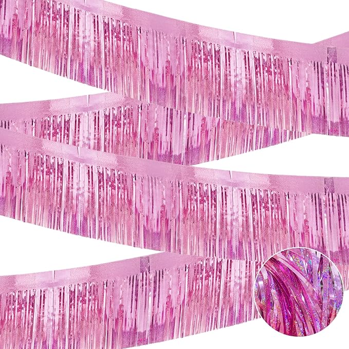 4 Pcak 39 Feet Glitter Pink Parade Float Decorations by ILHSTY