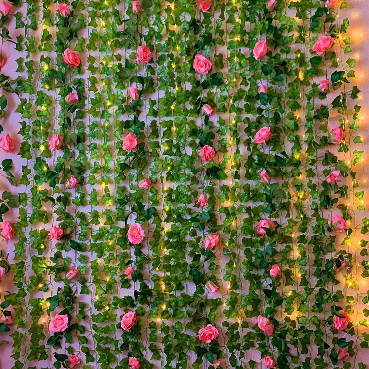 UKELER 2 Pack Artificial Floral Garland Total 14FT Rose Flower Vines Hanging Flower Plants for Home Garden Party Outdoor Ceremony Wedding Arch Floral Decor, Light Purple