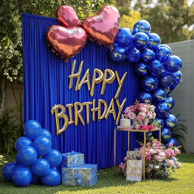 Royal Blue Backdrop Curtain Drapes - Image 3